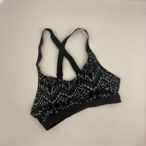 Victoria Secret VSX Sport Bra Black Mesh Adjustable Crisscross Wirefree 32A